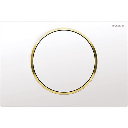 Geberit flush plate Sigma10. White. Gold-plated. 115.758.KK.5