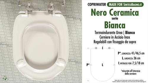 WC-Seat MADE for wc BIANCA NERO CERAMICA model. PLUS Quality. Duroplast