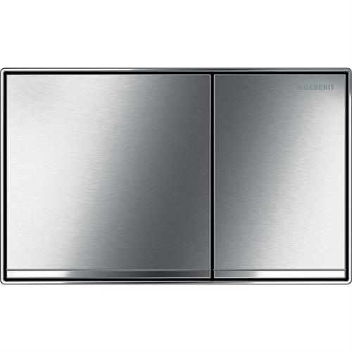 Geberit flush plate Sigma60. Chrome-plated, brushed. Gloss chrome-plated