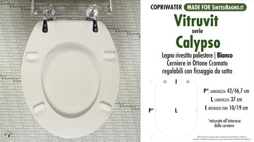 WC-Seat MADE for wc CALYPSO VITRUVIT Model. Type DEDICATED. Wood Covered