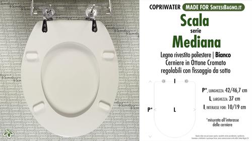 WC-Seat MADE for wc MEDIANA SCALA Model. Type DEDICATED. Wood Covered