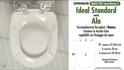 WC-Sitz MADE für wc ALA IDEAL STANDARD Modell. Typ GEWIDMETER. Duroplast