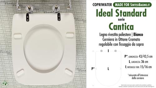 WC-Seat MADE for wc CANTICA IDEAL STANDARD Model. Type DEDICATED. Wood Covered