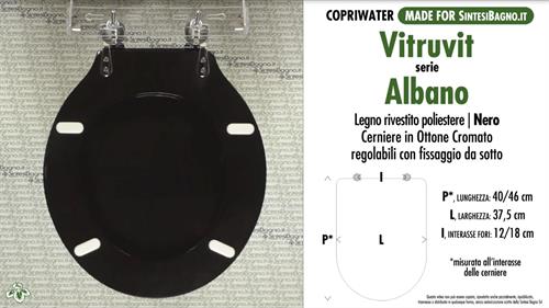 Abattant wc MADE pour ALBANO VITRUVIT modèle. NOIR. Type DÉDIÉ. Bois Couvert