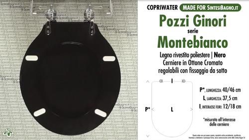 WC-Seat MADE for wc MONTEBIANCO POZZI GINORI Model. BLACK. Type DEDICATED