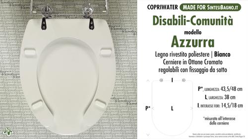 WC-Seat for wc DISABLED. AZZURRA. Type DEDICATED. Wood Covered