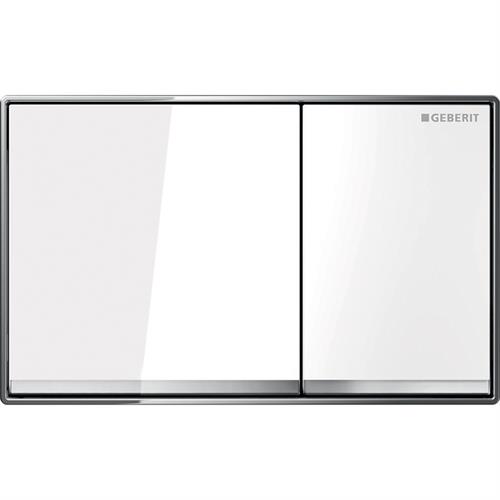 Geberit flush plate Omega60. White. Mirrored. Gloss chrome-plated. 115.081.SI.1
