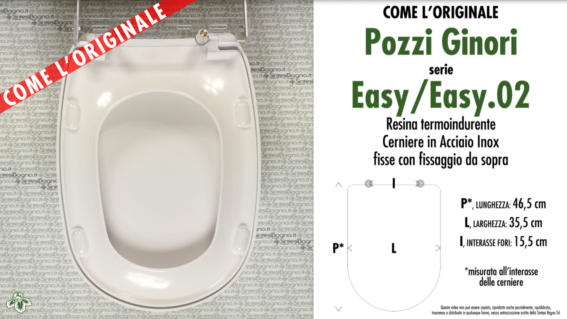 Wc Seat Easy Easy 02 Pozzi Ginori Model Type Like Original Duroplast Sintesibagno Shop Online
