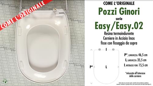 WC-Sitz EASY/EASY.02 POZZI GINORI Modell. Typ “WIE DAS ORIGINAL”. Duroplast