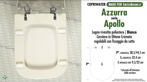 WC-Sitz MADE für wc APOLLO AZZURRA Modell. Typ GEWIDMETER