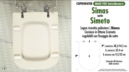 WC-Sitz MADE für wc SIMETO SIMAS Modell. Typ GEWIDMETER. Polyester mit holzkern