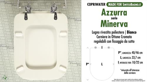 WC-Seat MADE for wc MINERVA AZZURRA Model. Type DEDICATED. Wood Covered