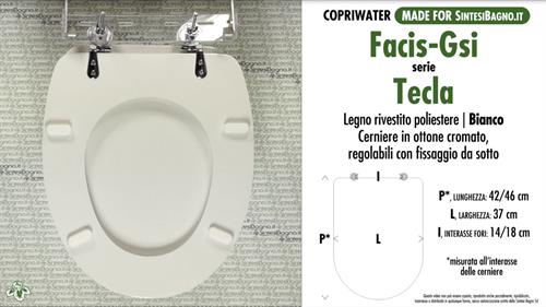 WC-Sitz MADE für wc FACIS-GSI TECLA Modell. Typ GEWIDMETER