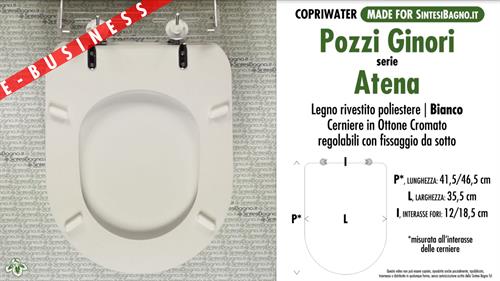 WC-Seat MADE for wc ATENA POZZI GINORI Model. Type COMPATIBLE. Wood Covered