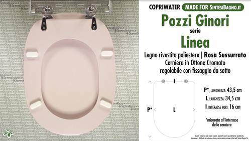WC-Seat MADE for wc LINEA POZZI GINORI Model. WHISPERED PINK. Type DEDICATED