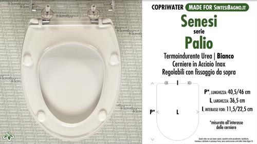 Abattant wc MADE pour PALIO SENESI modèle. SOFT CLOSE. PLUS Quality. Duroplast