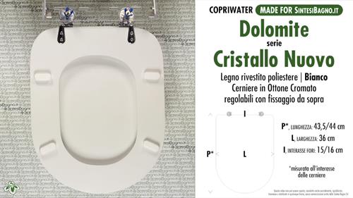 Abattant wc MADE pour CRISTALLO NUOVO DOLOMITE modèle. Type DÉDIÉ