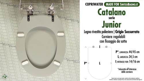 WC-Sitz MADE für wc JUNIOR CATALANO Modell. GRAY WISPERTE. Typ GEWIDMETER