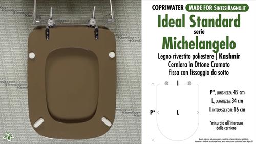 WC-Seat MADE for wc MICHELANGELO/IDEAL STANDARD Model. KASHMIR. Type DEDICATED