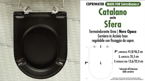 Abattant wc MADE pour SFERA NEW CATALANO modèle. NOIR MAT. SOFT CLOSE