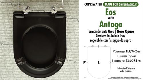 Abattant wc MADE pour ANTAGA EOS modèle. NOIR MAT. SOFT CLOSE. PLUS Quality