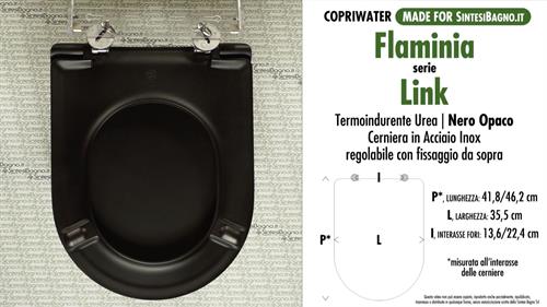 Abattant wc MADE pour LINK FLAMINIA modèle. NOIR MAT. SOFT CLOSE. PLUS Quality