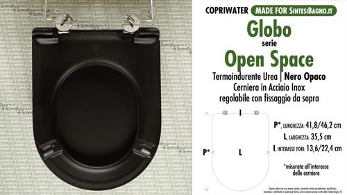 WC-Seat MADE for wc OPEN SPACE GLOBO model. MATT BLACK. SOFT CLOSE. PLUS Quality