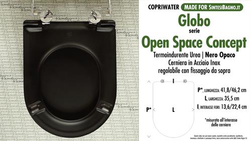 WC-Seat MADE for wc OPEN SPACE CONCEPT GLOBO model. MATT BLACK. SOFT CLOSE