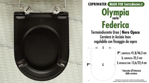 WC-Seat MADE for wc FEDERICA OLYMPIA model. MATT BLACK. SOFT CLOSE. PLUS Quality