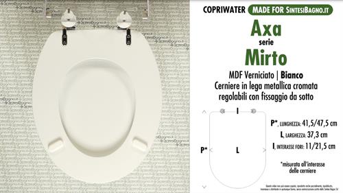 Abattant wc MADE pour MIRTO AXA modèle. Type COMPATIBILE. MDF laqué