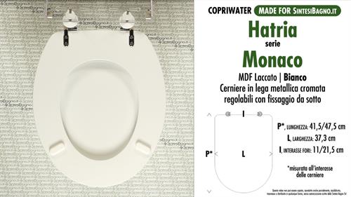 Abattant wc MADE pour MONACO HATRIA modèle. Type COMPATIBILE. MDF laqué