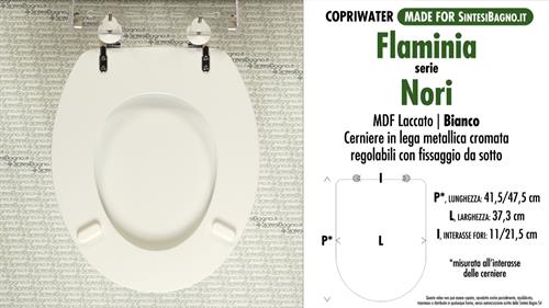 WC-Seat MADE for wc NORI FLAMINIA Model. Type COMPATIBILE. MDF lacquered
