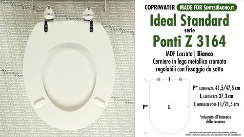 COPRIWATER per wc PONTI Z 3164. IDEAL STANDARD. Ricambio COMPATIBILE