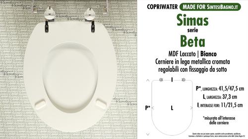 WC-Seat MADE for wc BETA SIMAS Model. Type COMPATIBILE. MDF lacquered