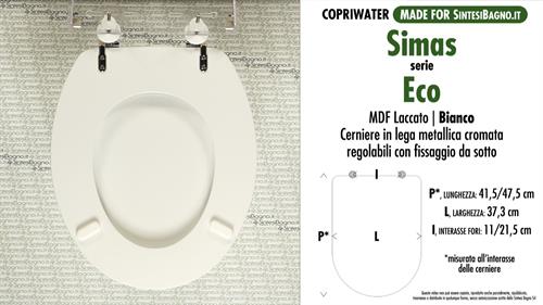 Abattant wc MADE pour ECO SIMAS modèle. Type COMPATIBILE. MDF laqué