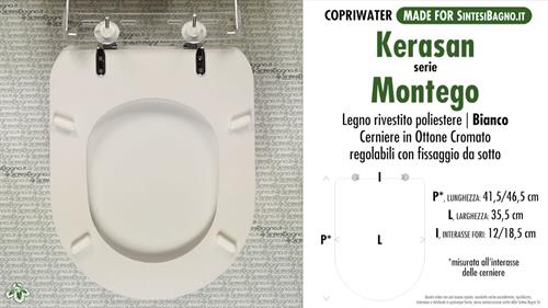 Abattant wc MADE pour MONTEGO/KERASAN modèle. Type DÉDIÉ. Bois recouvert