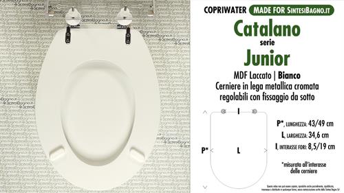 WC-Seat MADE for wc JUNIOR CATALANO Model. Type COMPATIBILE. MDF lacquered