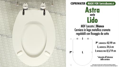 Abattant wc MADE pour LIDO ASTRA modèle. Type COMPATIBILE. MDF laqué