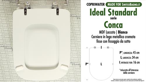 COPRIWATER per wc CONCA. IDEAL STANDARD. Ricambio COMPATIBILE. MDF laccato