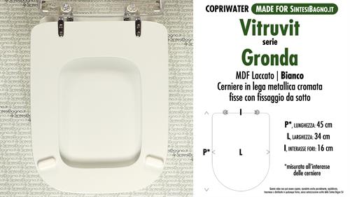 WC-Seat MADE for wc GRONDA VITRUVIT Model. Type COMPATIBILE. MDF lacquered