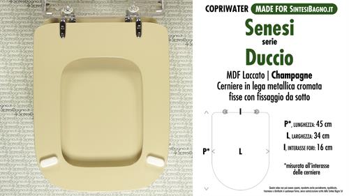 Abattant wc MADE pour DUCCIO SENESI modèle. CHAMPAGNE. Type COMPATIBILE