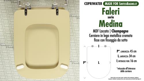 WC-Seat MADE for wc MEDINA FALERI Model. CHAMPAGNE. Type COMPATIBILE