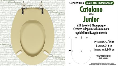 Abattant wc MADE pour JUNIOR CATALANO modèle. CHAMPAGNE. Type COMPATIBILE