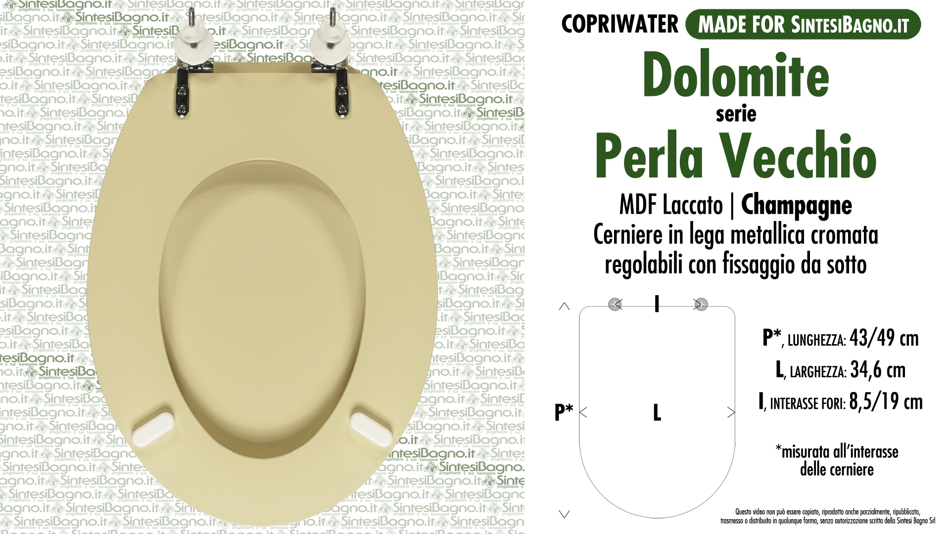 Copri WC Dolomite Serie Perla Altamente Compatibile Legno MDF bianco