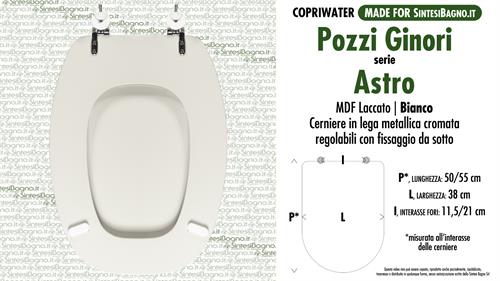 WC-Sitz MADE für wc ASTRO POZZI GINORI Modell. Typ COMPATIBILE. MDF lackiert