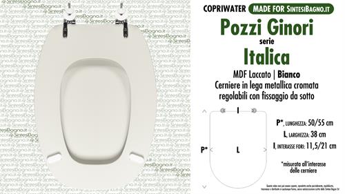 Abattant wc MADE pour ITALICA POZZI GINORI modèle. Type COMPATIBILE. MDF laqué
