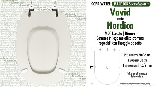 Abattant wc MADE pour NORDICA VAVID modèle. Type COMPATIBILE. MDF laqué