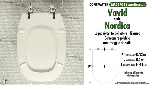 WC-Sitz MADE für wc NORDICA VAVID Modell. Typ GEWIDMETER. Polyester mit holzkern