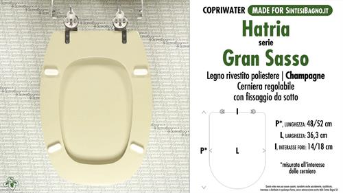 Abattant wc MADE pour GRAN SASSO HATRIA modèle. CHAMPAGNE. Type DÉDIÉ