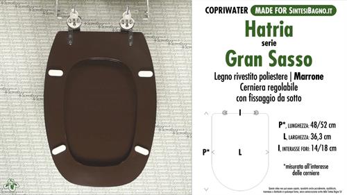 WC-Seat MADE for wc GRAN SASSO HATRIA Model. BROWN. Type DEDICATED